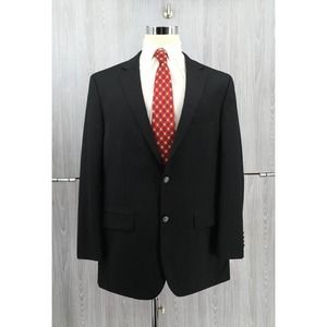 Saddlebred Men's Black Sport Coat‎ Wool Blend Size 44L